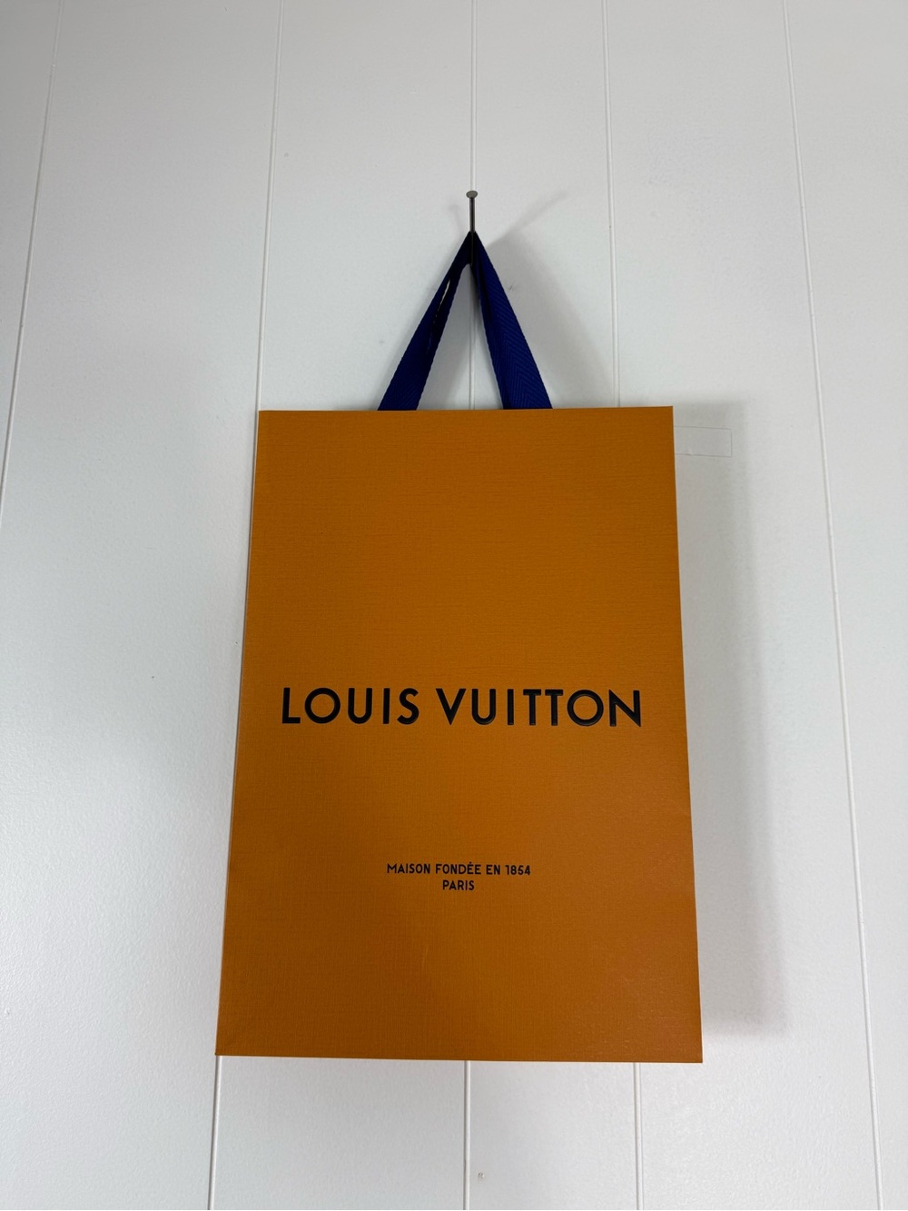 Louis Vuitton Orange Tote with Blue Ribbon Handles